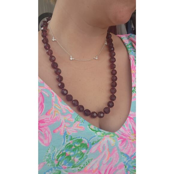HEIDI DAUS Long Purple Crystal Beaded Formal Necklace Retired 24" Layering - Picture 8 of 8